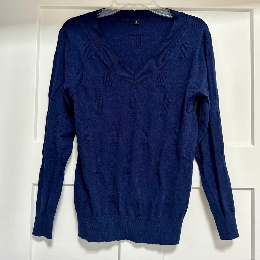 Long Sleeve V Neck Sweater Shirt Size S